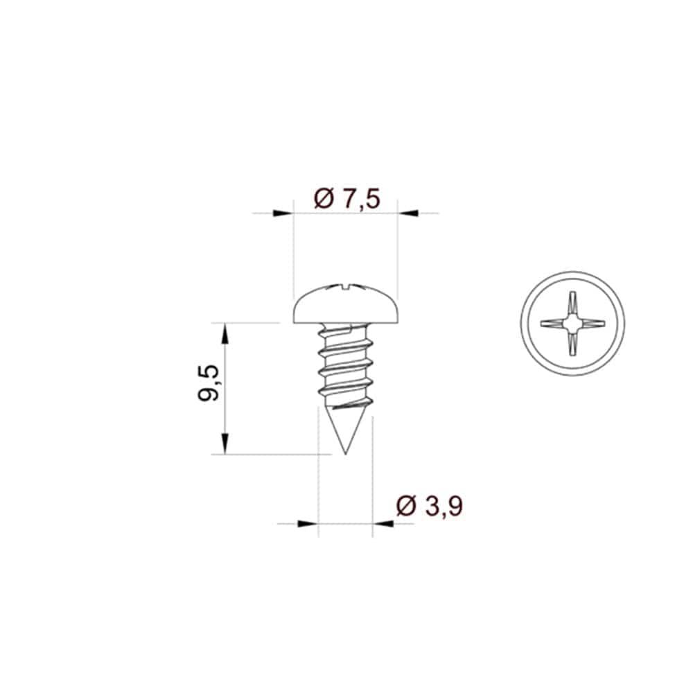 Aluprof Rolladen Aluprof Blechschraube für Rolladenkasten 3,9x9,5 mit Kappe Set