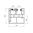 Aluprof Rolladen Aluprof PVC Maxi Führungsschiene für MKT PPM60/17