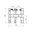 Aluprof Rolladen Aluprof PVC Maxi Führungsschiene PPDM60/17