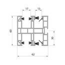 Aluprof Rolladen Aluprof PVC Maxi Führungsschiene PPDMW-P60/17