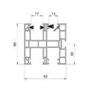 Aluprof Rolladen Aluprof PVC Maxi Führungsschiene PPDMW60/17