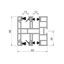 Aluprof Rolladen Aluprof PVC Mini Führungsschiene PPDM-P60/12