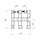 Aluprof Rolladen Aluprof PVC Mini Führungsschiene PPDMW60/12