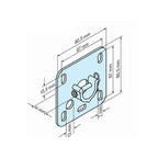BECKER-Antriebe GmbH Fensterbauteile Becker Plattenlager-P/R B80 für Steckzafpen 3/20 bis 30 Nm