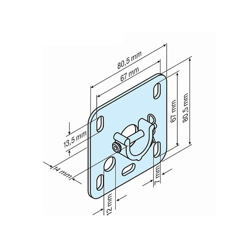 BECKER-Antriebe GmbH Fensterbauteile Becker Plattenlager-P/R B80 für Steckzafpen 3/20 bis 30 Nm