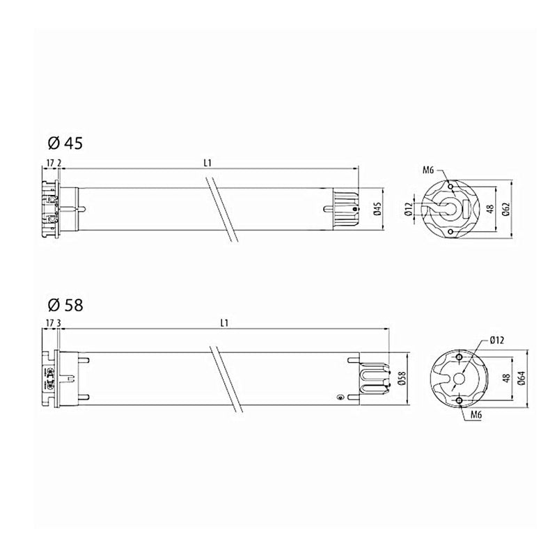 Cherubini Rolladen Cherubini Rohrmotor Garda 50/12 50Nm