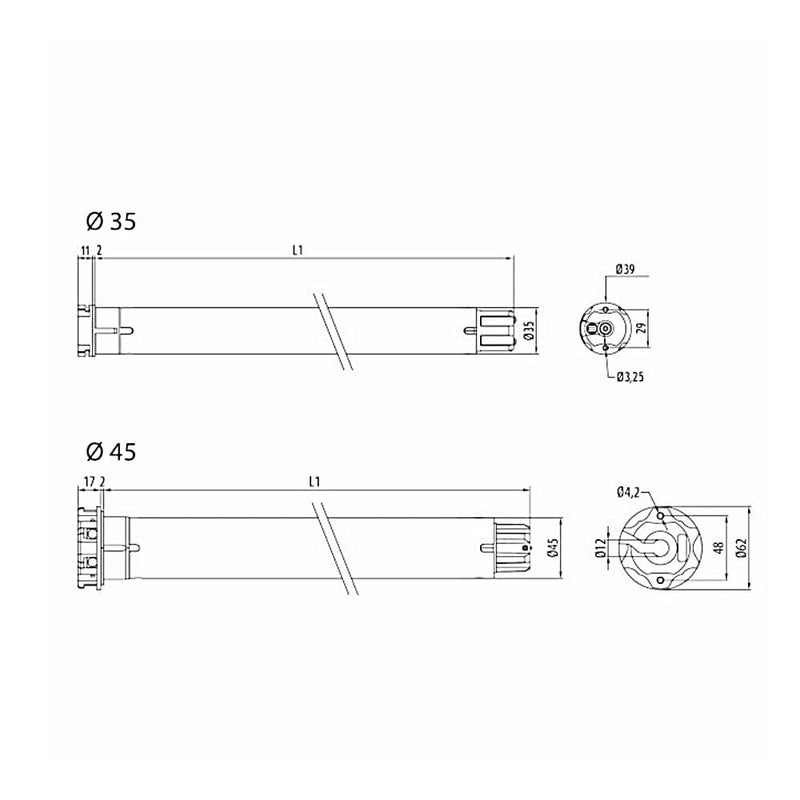 Cherubini Zip-Screen Cherubini Rohrmotor Senso Wire 10/17 10Nm