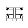 Deceuninck Rolladen Weiss / 100cm Deceuninck Inoutic PVC Doppelführungsschiene NR11 15043