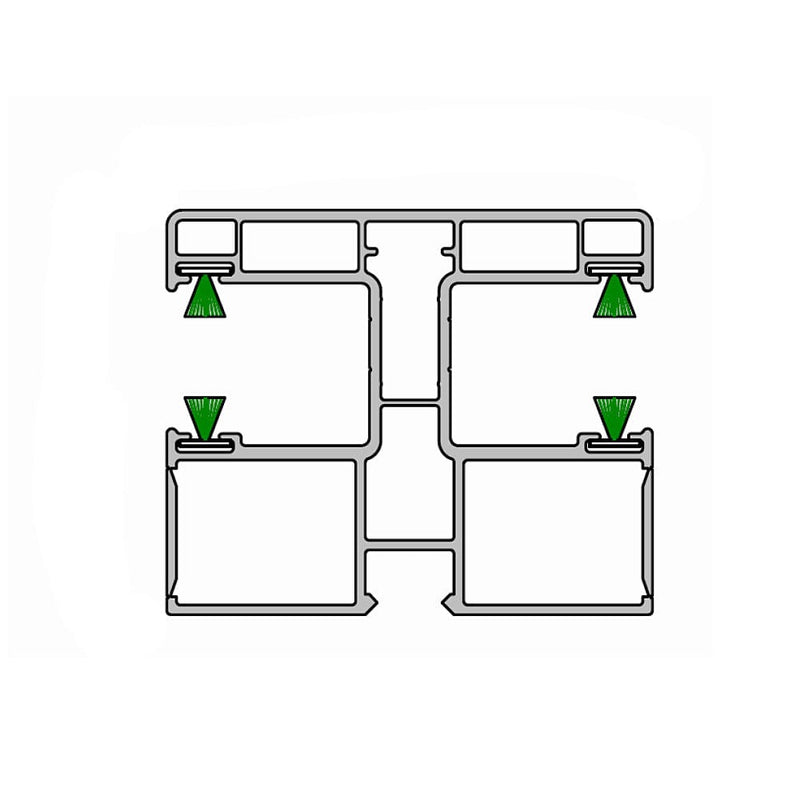 Deceuninck Rolladen Weiss / 100cm Deceuninck Inoutic PVC Doppelführungsschiene RKN 11 15393