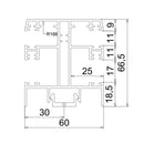 Exte Rolladen Exte ALU-Maxi Doppelführungsschiene R166