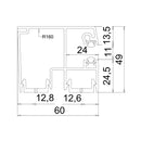 Exte Rolladen Exte ALU-Mini Einzelführungsschiene R160