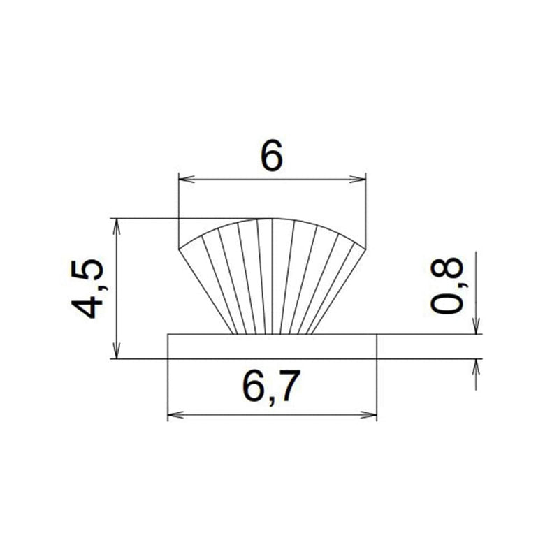 Exte Rolladen Exte Bürstendichtung für ALU-Führungsschiene 6,7x4,5mm 5398