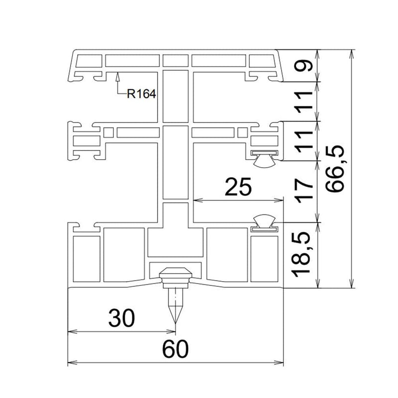 Exte Rolladen Exte PVC-Maxi Doppelführungsschiene R164