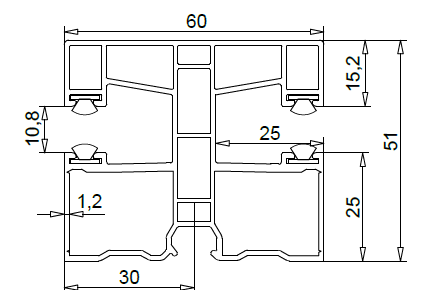 Exte Rolladen Exte PVC-Mini Doppelführungsschiene 50951