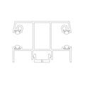 Exte Rolladen Weiss / 100cm Exte ALU-Maxi Doppelführungsschiene R169