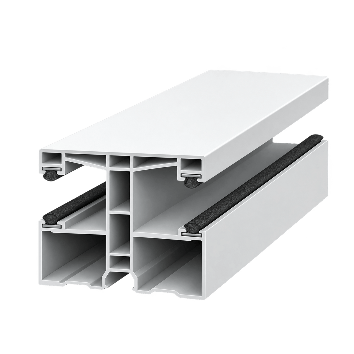 Exte Rolladen Weiss / 100cm Exte PVC-Maxi Doppelführungsschiene 50961
