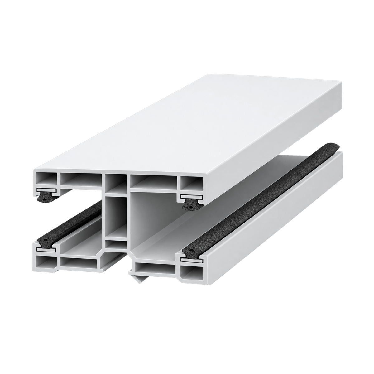 Exte Rolladen Weiss / 100cm Exte PVC-Maxi Doppelführungsschiene 50983