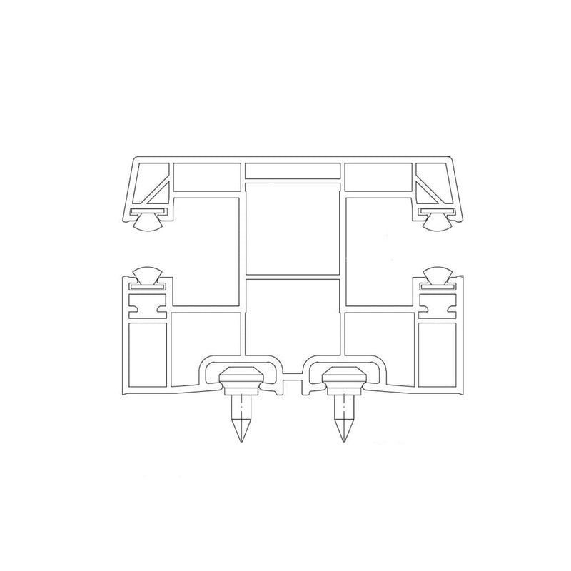 Exte Rolladen Weiss / 100cm Exte PVC-Mini Doppelführungsschiene R158