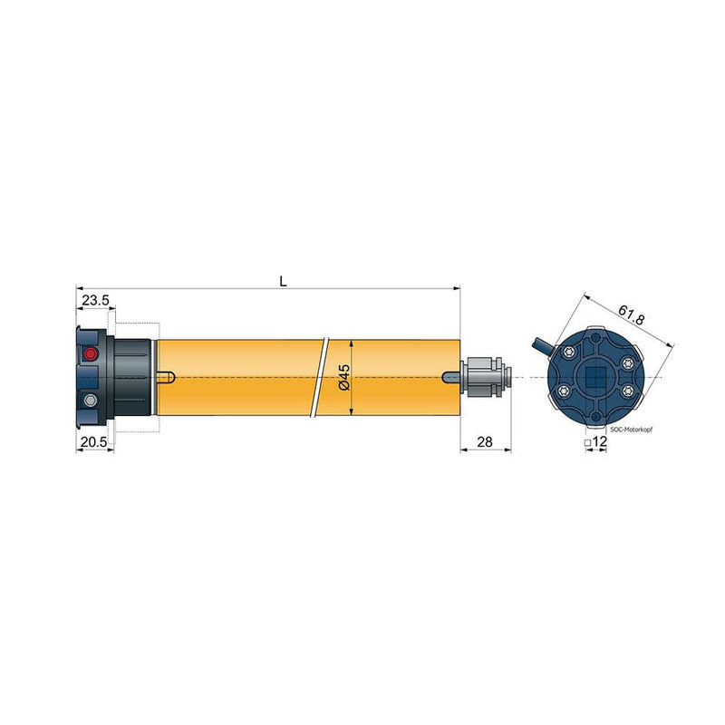Geiger Antriebstechnik Rolladen Geiger Rolladenmotor GB45S-20/15 20Nm