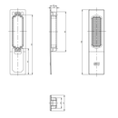 Gretsch-Unitas Fenster GU HS Griffmuschel Eckig Bautiefe 14mm Silber EV1 29526