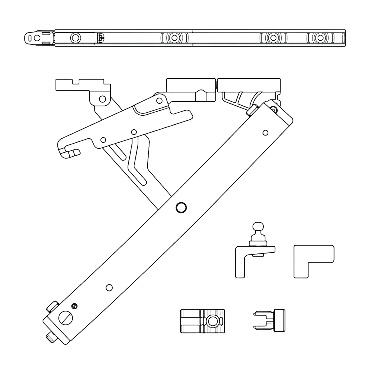 Hautau Fenster Hautau PRIMAT FL 190 Set für Oberlichtöffner Ausführung E Weiss 173005