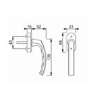 Hoppe Fenster Hoppe DK-Fenstergriff Luxembourg Secustik® 32-42 mm Verkehrsweiß