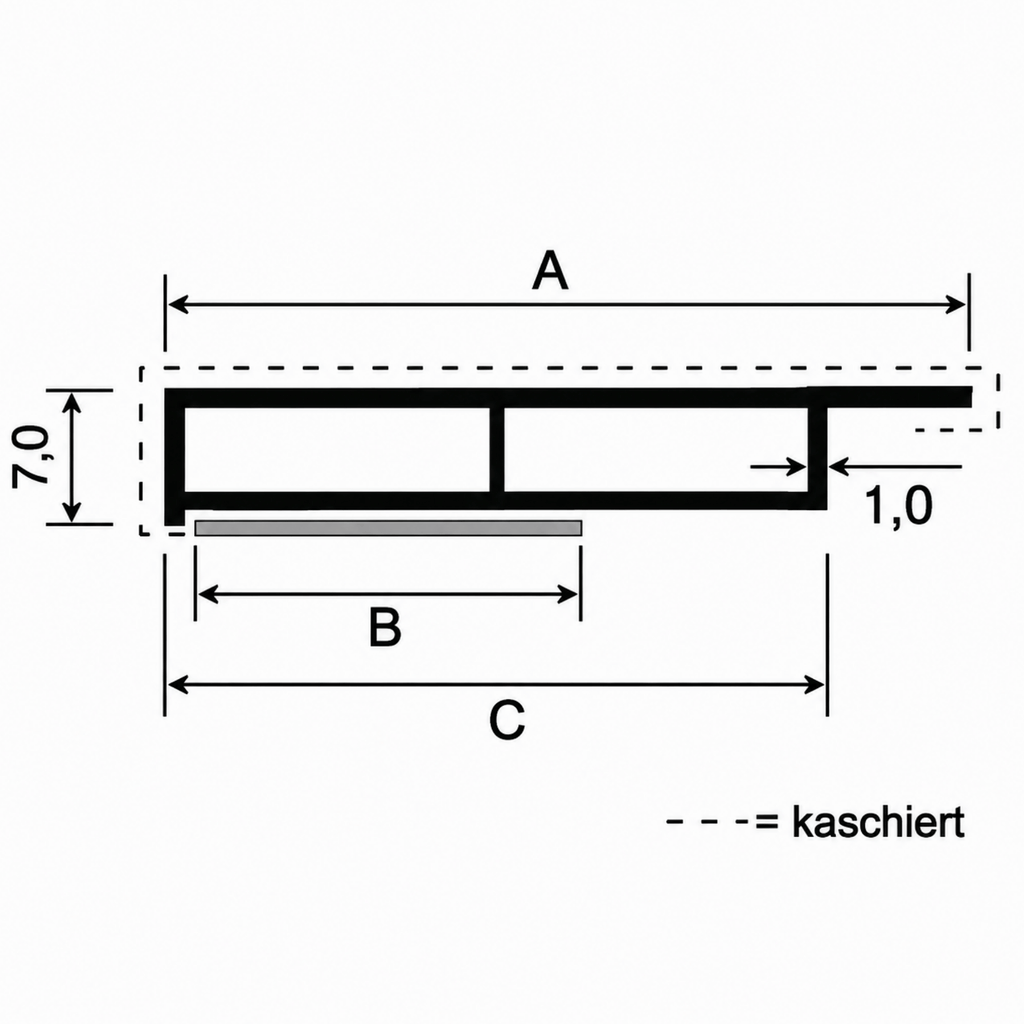 MK Menke Fenster MK Kammerprofil 7/20mm mit Nase und Selbstklebend