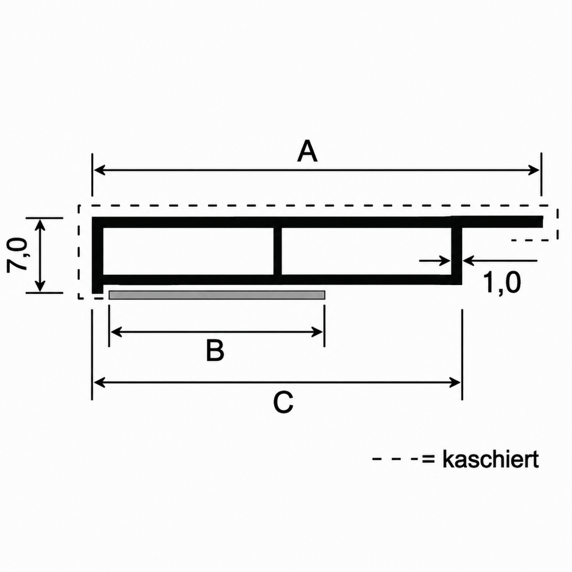 MK Menke Fenster MK Kammerprofil 7/20mm mit Nase und Selbstklebend