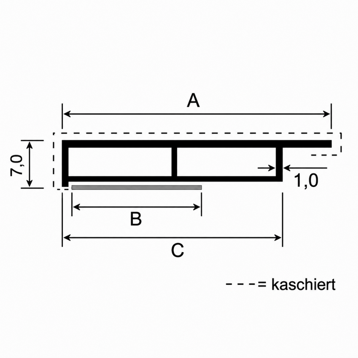 MK Menke Fenster MK Kammerprofil 7/30mm mit Nase und Selbstklebend