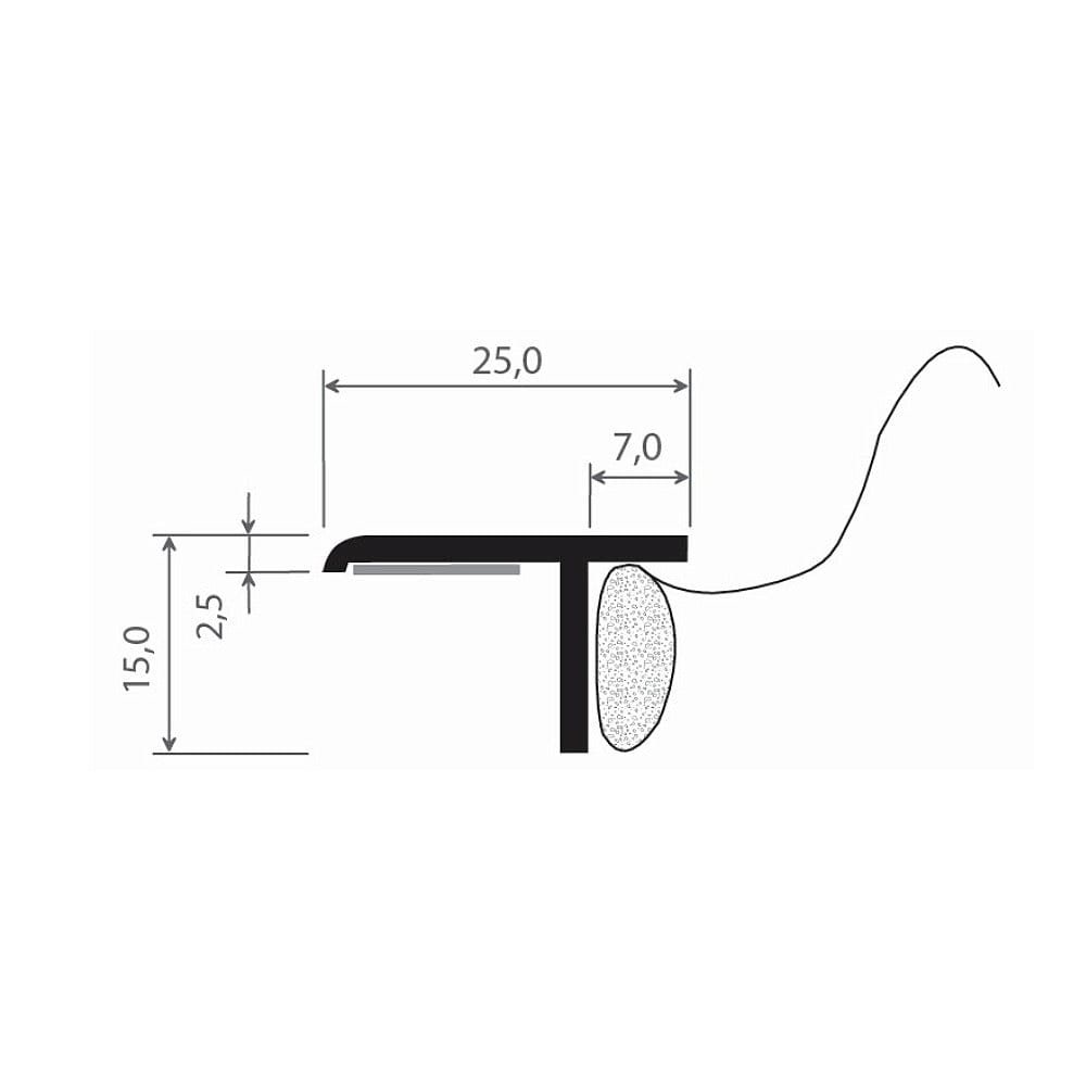 MK Menke Fenster MK PVC Dichtprofil 25/15mm mit Selbstklebung und Dichtband innen