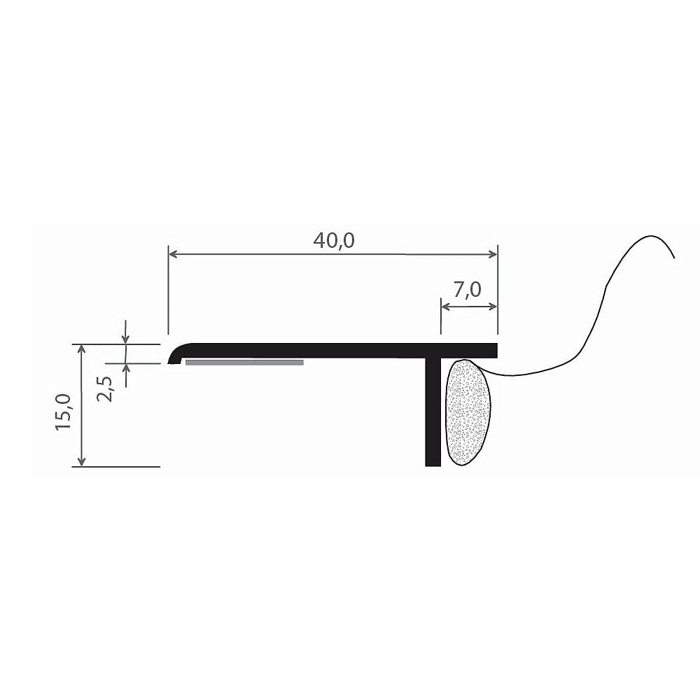 MK Menke Fenster MK PVC Dichtprofil 40/15mm mit Selbstklebung und Dichtband innen