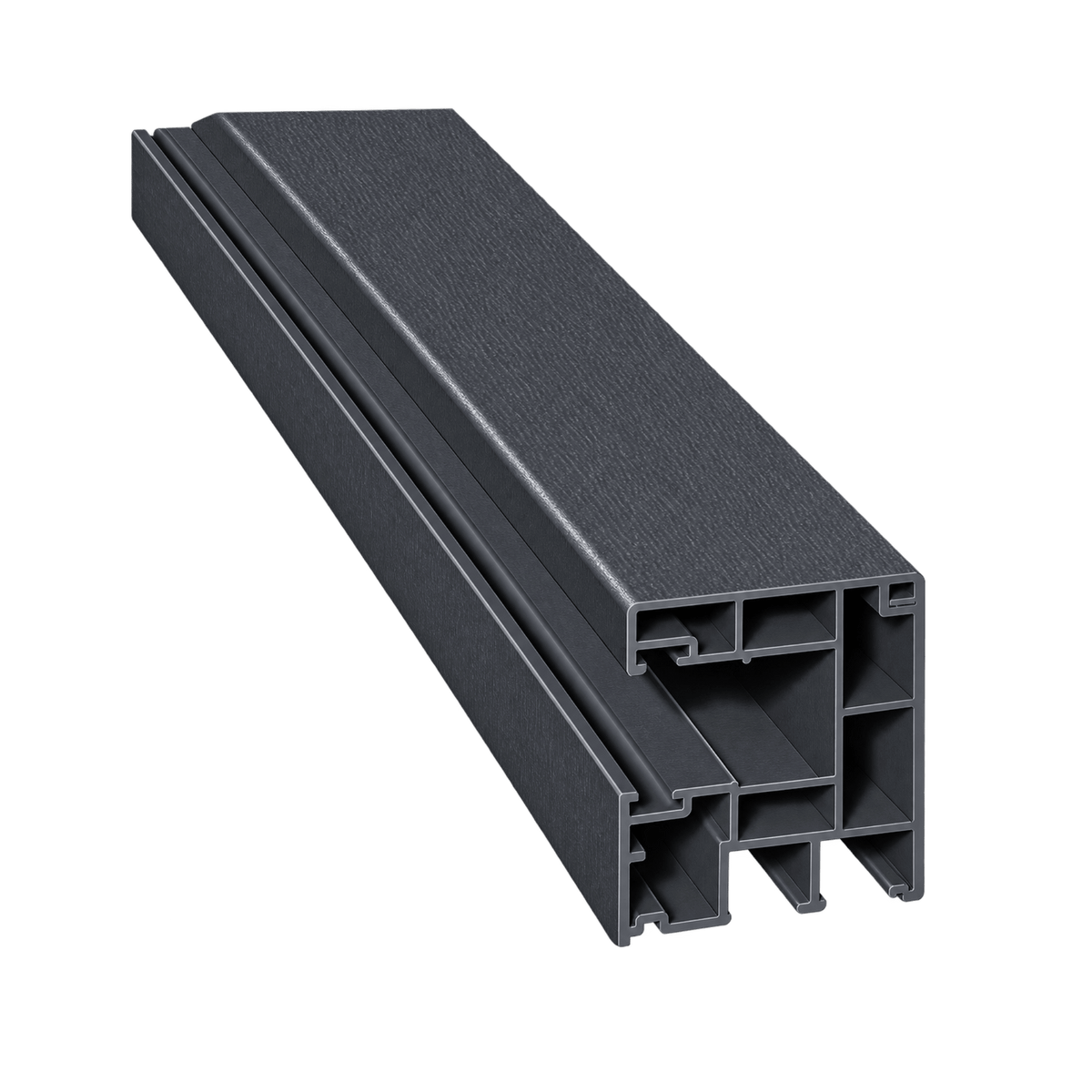 MK Menke Rolladen Anthrazit (genarbt) / 40cm / Schwarz MK PVC-Einzelführungsschiene Maxi 930/B2