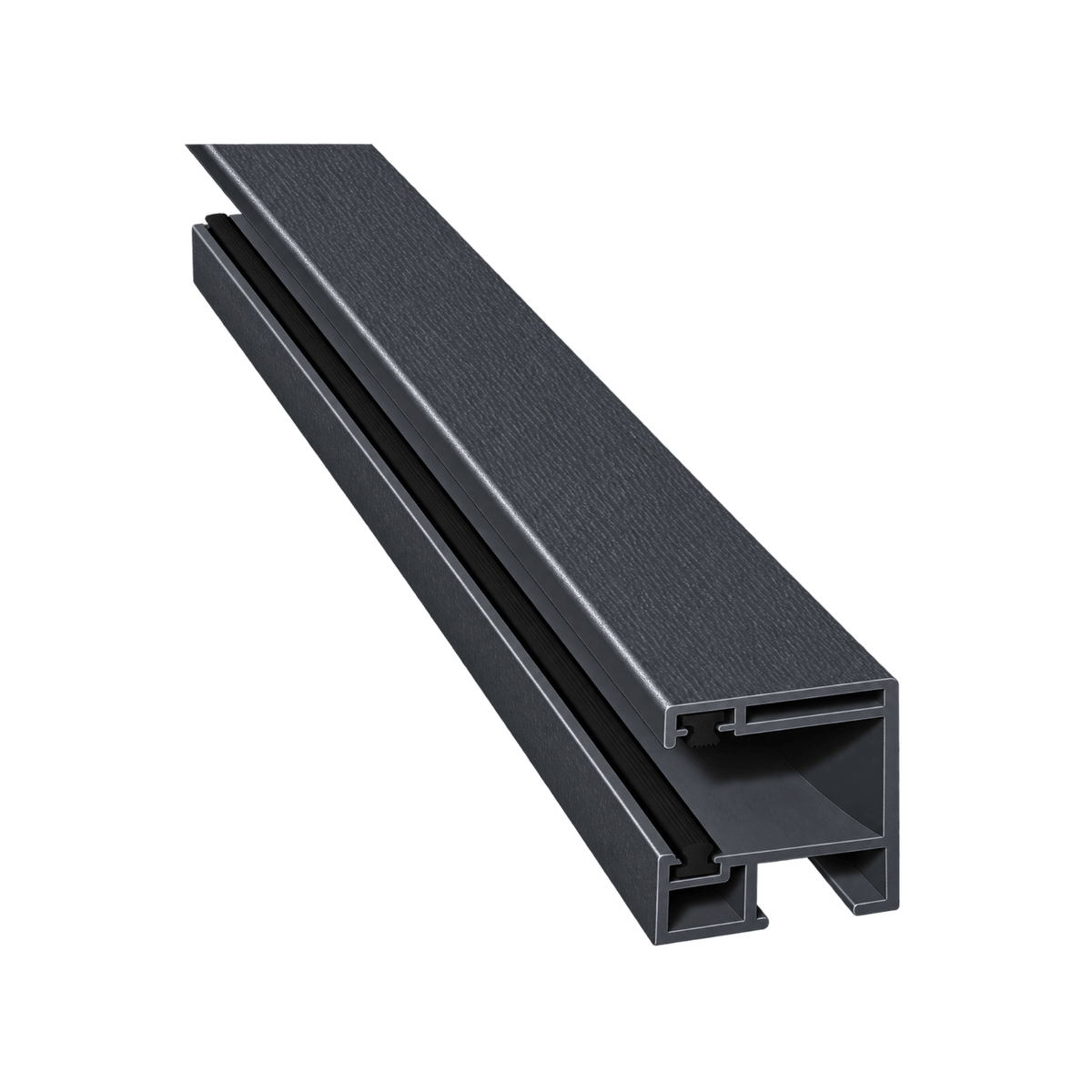 MK Menke Rolladen Anthrazit (genarbt) / 40cm / Schwarz MK PVC-Einzelführungsschiene Mini 900/B2