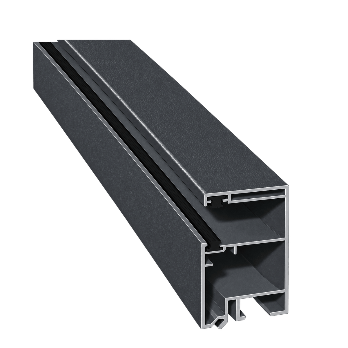 MK Menke Rolladen Anthrazit (genarbt) / 40cm / Schwarz MK PVC-Einzelführungsschiene Mini 933/B2