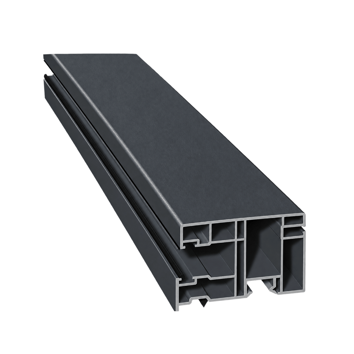 MK Menke Rolladen Anthrazit (glatt) / 40cm / Grau MK PVC-Einzelführungsschiene Mini 913 WL
