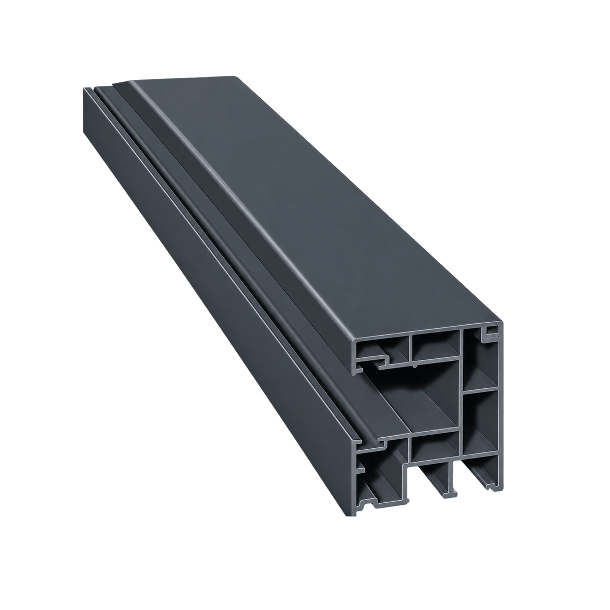 MK Menke Rolladen Anthrazit (glatt) / 40cm / Schwarz MK PVC-Einzelführungsschiene Maxi 930/B2