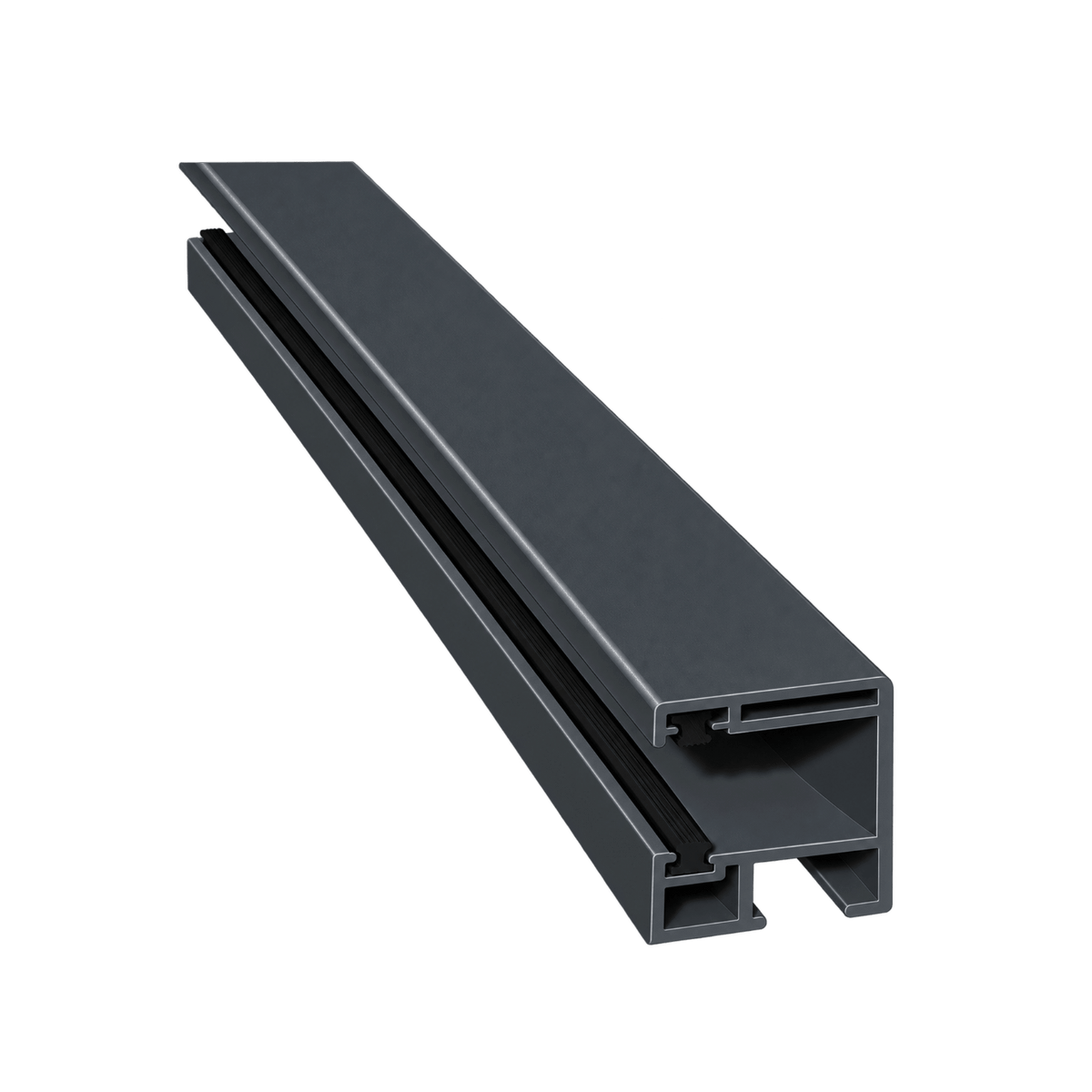 MK Menke Rolladen Anthrazit (glatt) / 40cm / Schwarz MK PVC-Einzelführungsschiene Mini 900/B2