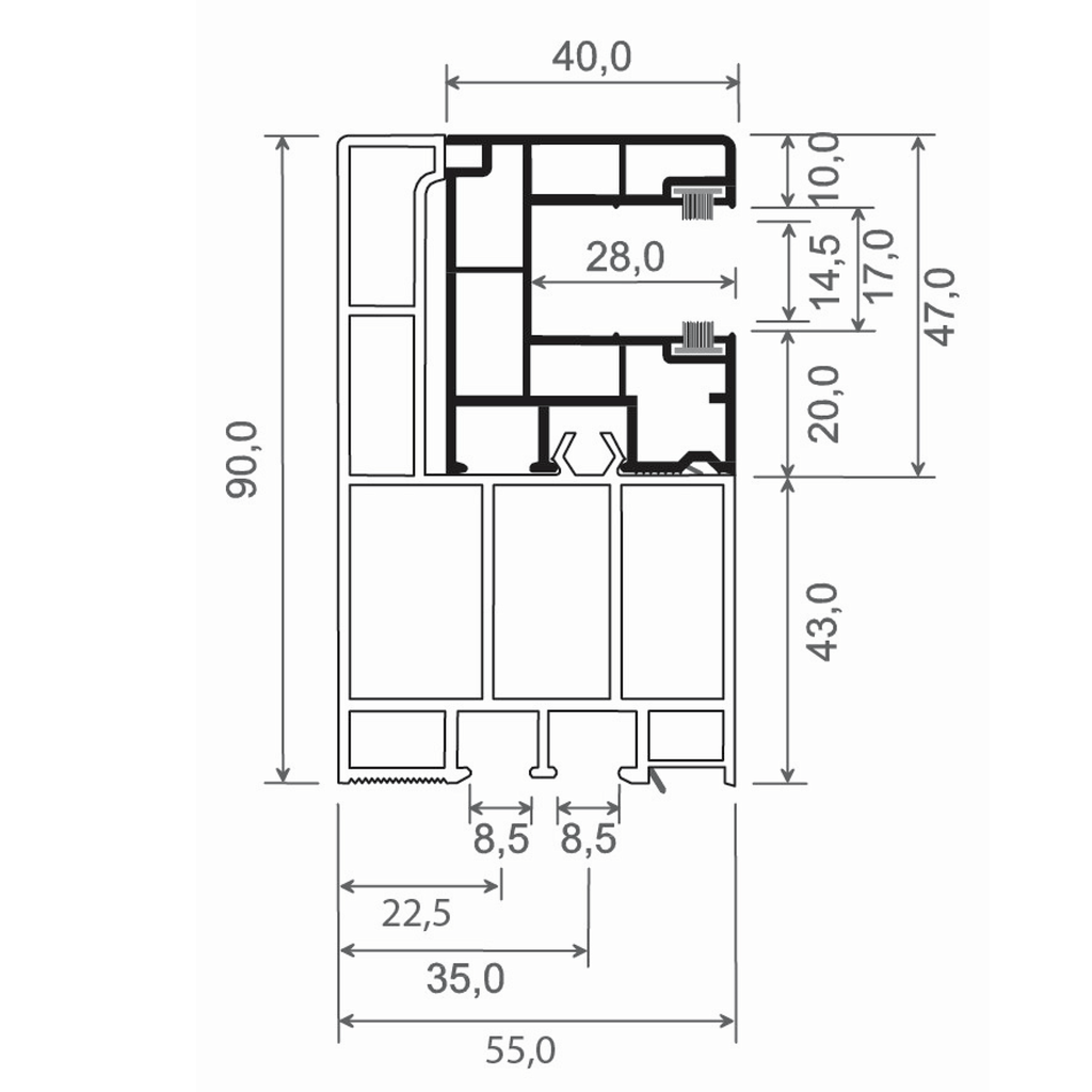 MK Menke Rolladen MK PVC-Adapterprofil mit Rollladenführung 972/930/B2