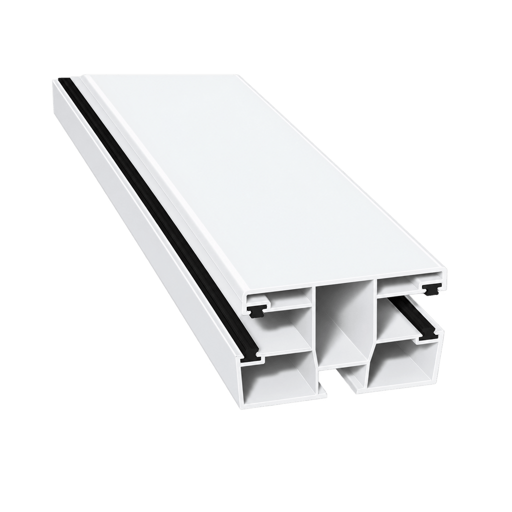MK Menke Rolladen Weiss / 40cm / Schwarz MK PVC-Doppelführungsschiene Mini 939/B4
