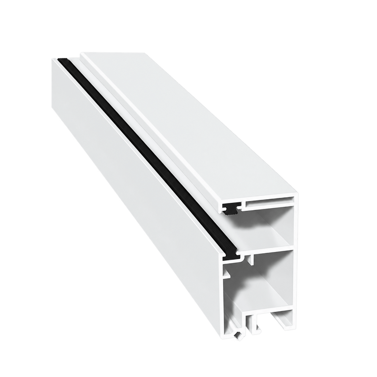 MK Menke Rolladen Weiss / 40cm / Schwarz MK PVC-Einzelführungsschiene Mini 933/B2