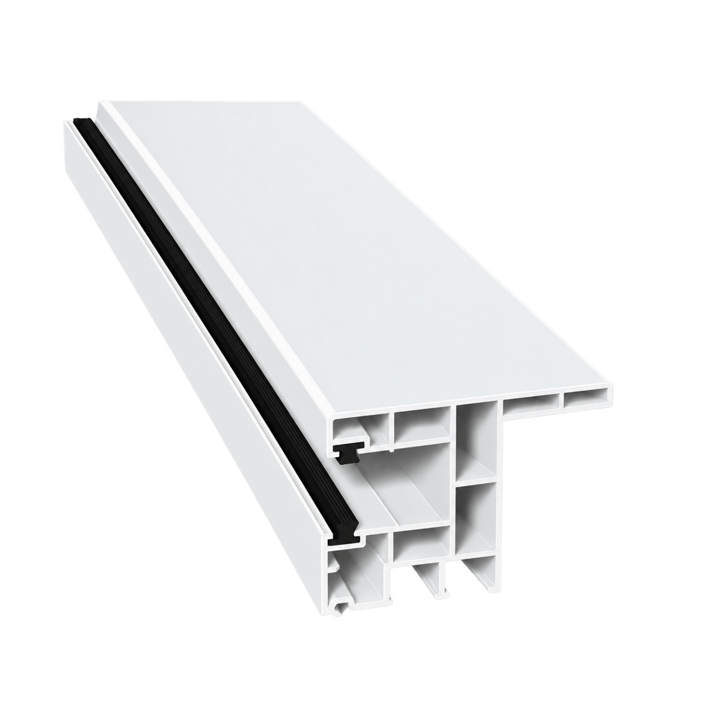 MK Menke Rolladen Weiss / 40cm / Schwarz MK PVC-Einzelführungsschiene mit Nase 934N/B2