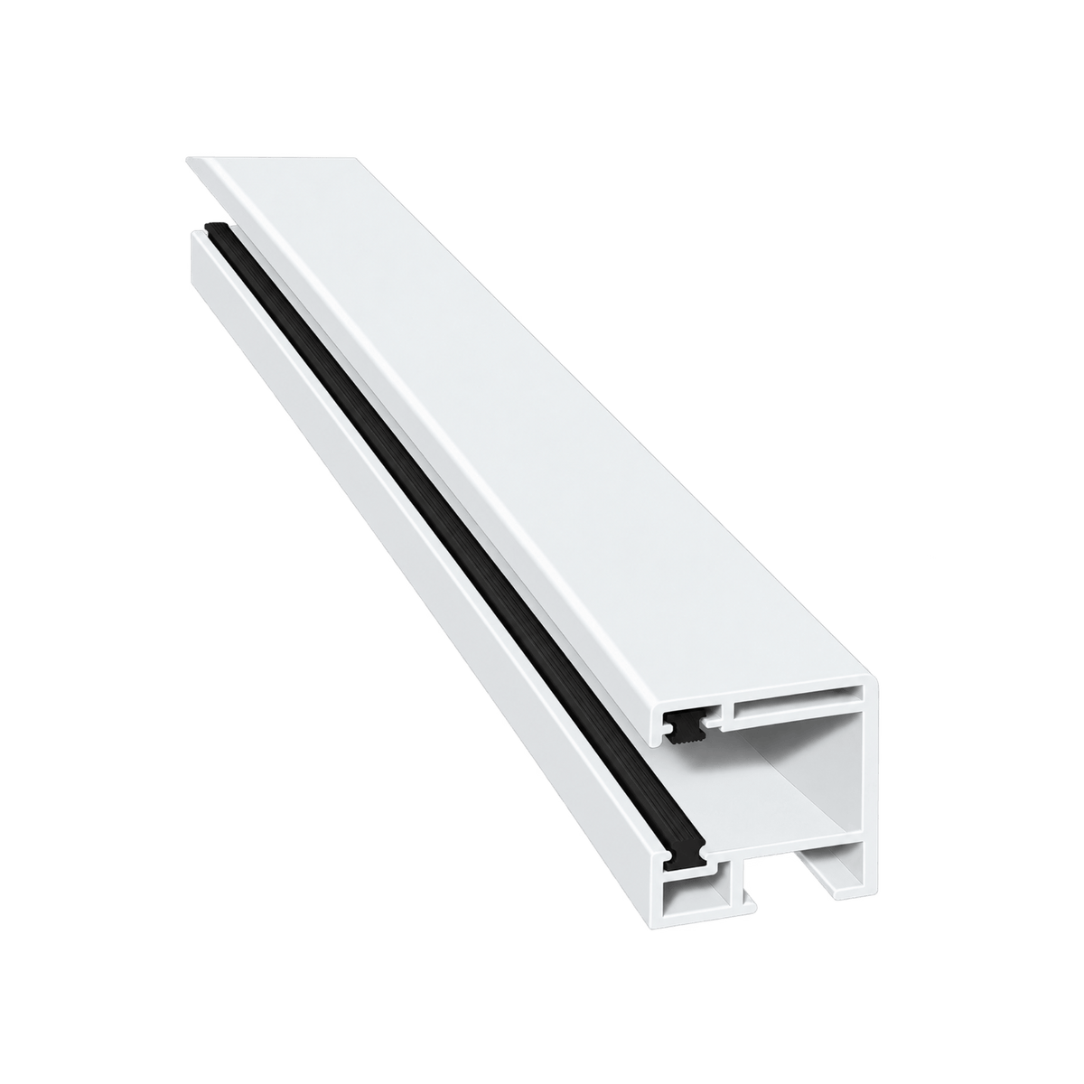 MK Menke Rolladen Weiß (ähnlich RAL9016) / 40cm / Schwarz MK PVC-Einzelführungsschiene Mini 900/B2