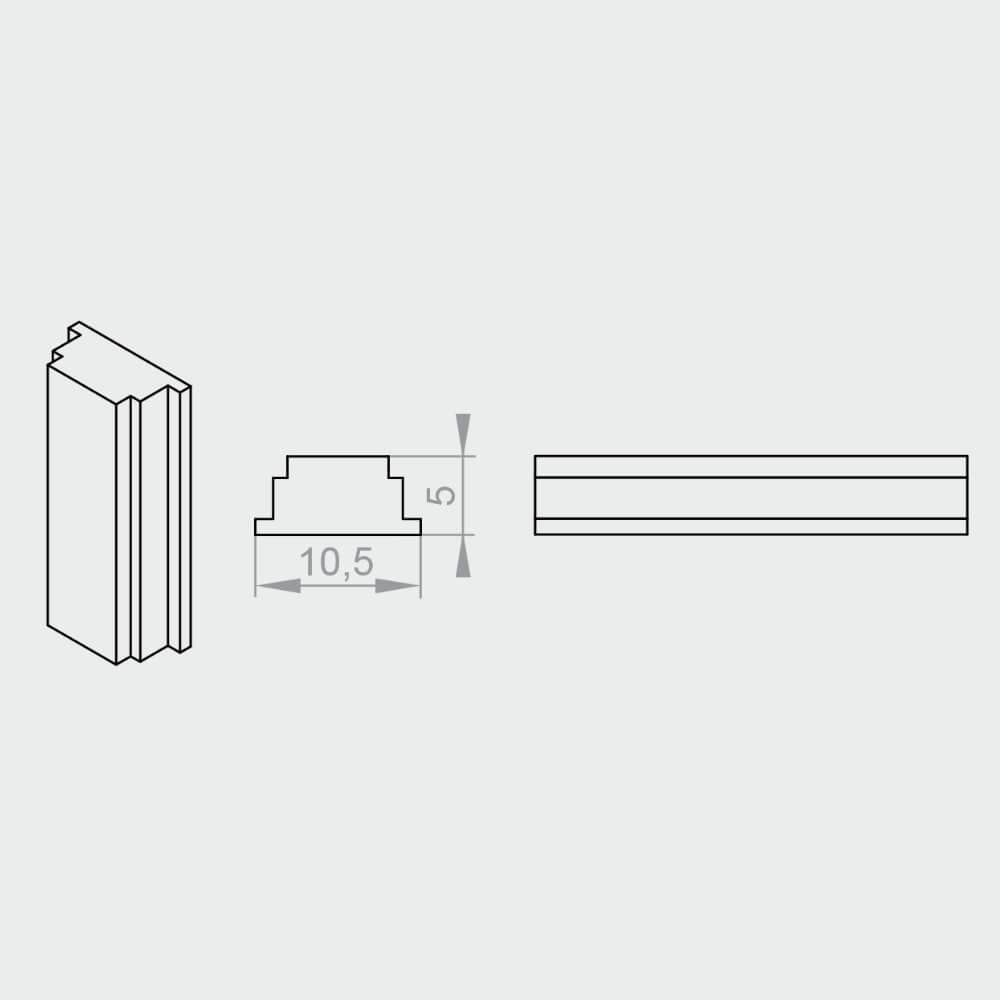 Portos Plissee Portos Plissee Südpolmagnet (negativ geladen) MSD-160