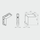 Portos Plissee Portos Plissee Winkelverbinder Innen 45 Aufputz MSD-140