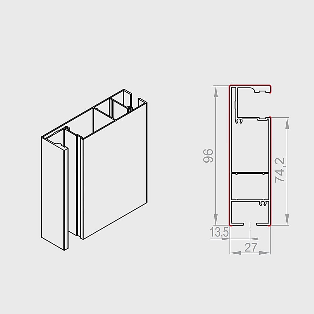 Portos Raffstore Portos Raffstore Alu Führungsschiene FBR-030