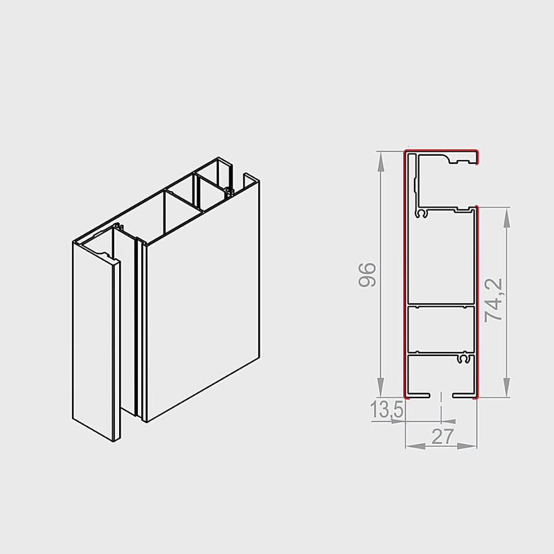 Portos Raffstore Portos Raffstore Alu Führungsschiene FBR-030
