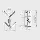 Portos Raffstore Portos Raffstore Halterung der Eck-Führungsschiene 75-100 mm