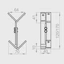 Portos Raffstore Portos Raffstore Halterung der Eck-Führungsschiene 95-140 mm