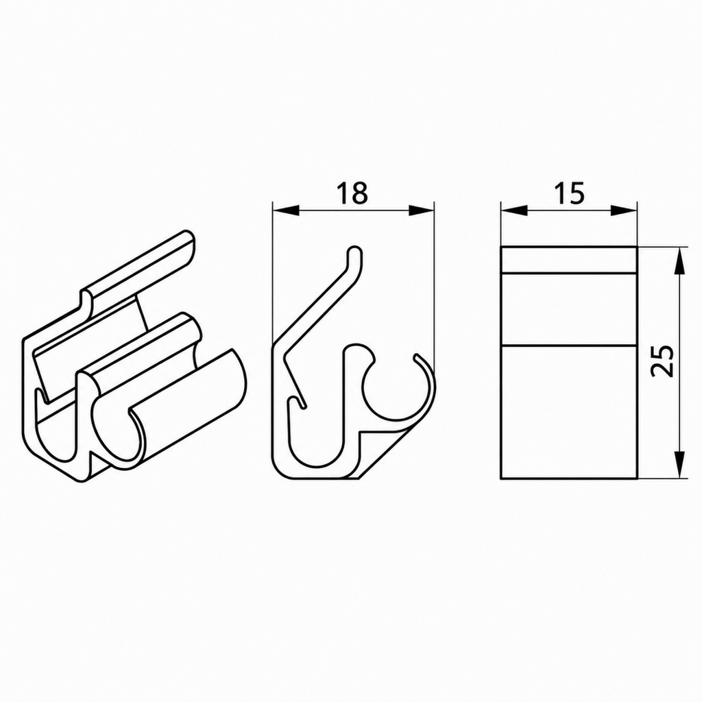 Portos Raffstore Portos Raffstore Leitungshalter Kabelklemme F-UK