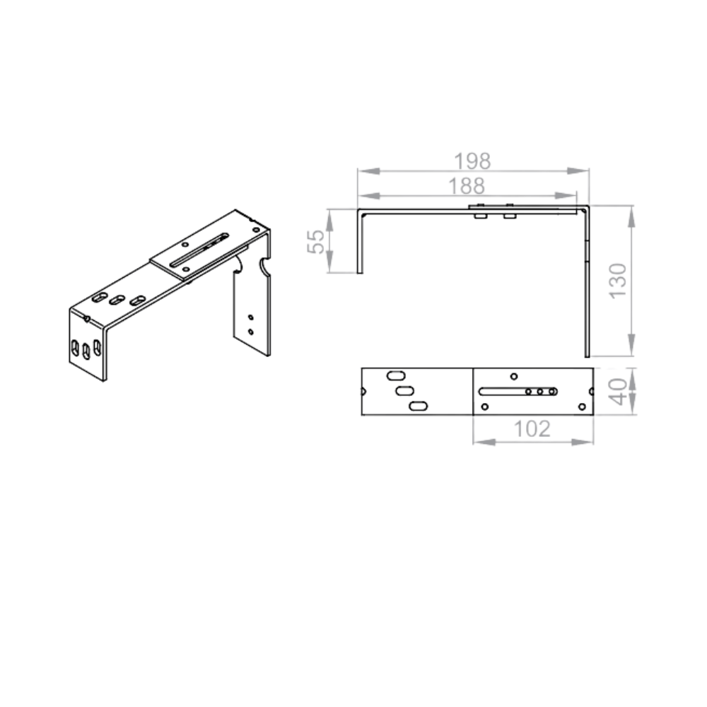 Portos Raffstore Portos Raffstore Wand-Stellhalter des Schutzblechs 200-250 mm F-US-200-250
